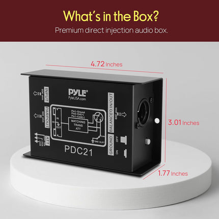SourceToHome FuenteACasa Pyle Premium Direct Injection Audio Box - 2.36" x 4.09" Passive DI — Home & Lifestyle