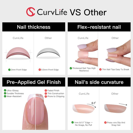 Soft Gel Square Press On Nails - Spring Whisper