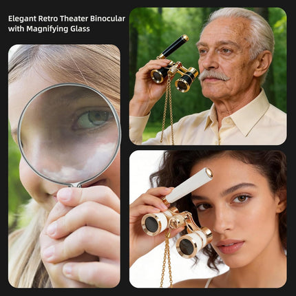 TerraBound TierraRumbo Opera Glasses 3X25 with Adjustable Handle,Chain,Magnifying Glass,BK9 — Outdoor & Adventure
