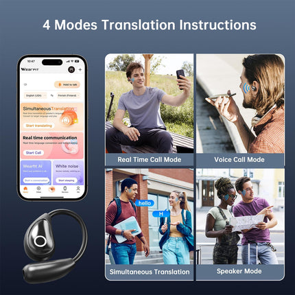 AI Real-Time Translation Earbuds with Bluetooth 5.4