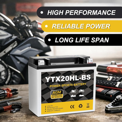 YTX20HL-BS 12V 18Ah 310CCA Sealed AGM Powersport Battery