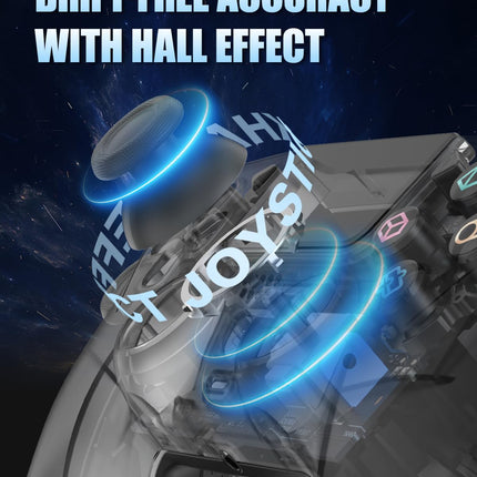 LED Wireless Gaming Controller with Hall Effect Joystick and Trigger