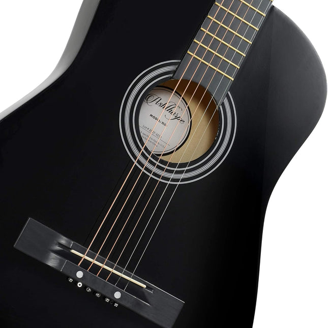38-Inch Beginner Acoustic Guitar Starter Kit - Black