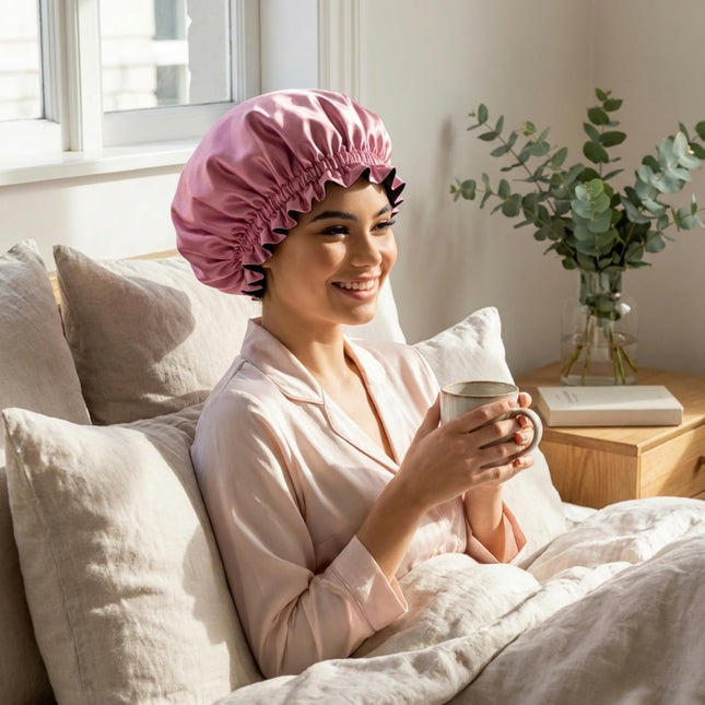 100% Pure Silk Sleep Bonnet for Women