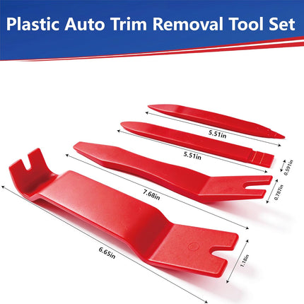 7-Piece Car Trim Removal Tool Kit with Plastic Pry Tool and Fastener Clip Pliers
