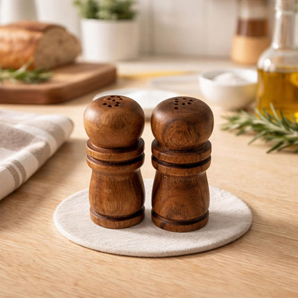 Hawaiian Acacia Wood Salt & Pepper Shaker Set, 4-Inch Natural Wood