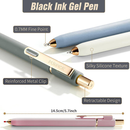 SourceToHome FuenteACasa Gel Pens Black Ink Pens for Office 6 Pack, 0.7mm Point Pen Smooth Writing — Home & Lifestyle