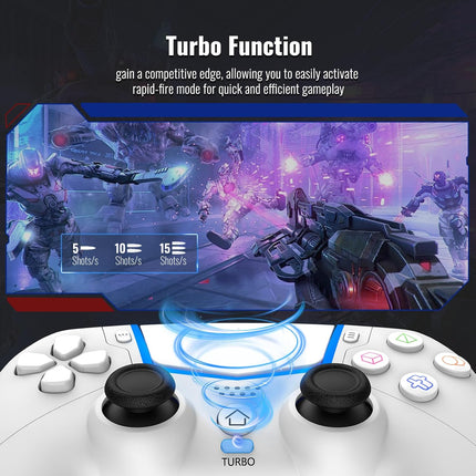 White Wireless Gaming Controller with Hall Joysticks
