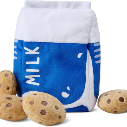 Interactive Dog Squeak Toys with Milk Carton and Cookies