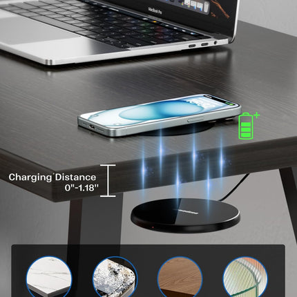 Invisible Wireless Charger, 0-30mm Under Desk Charging Pad