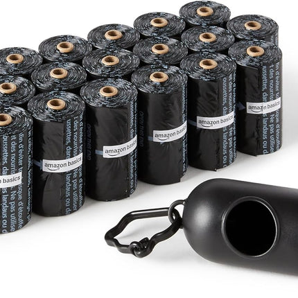 Unscented Leak Proof Dog Poop Bags with Dispenser and Leash Clip, 13 x 9 in, 300 Count