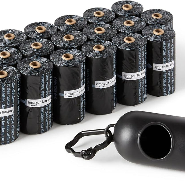 Unscented Leak Proof Dog Poop Bags with Dispenser and Leash Clip, 13 x 9 in, 300 Count