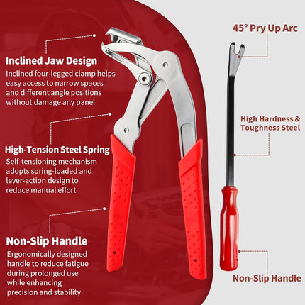 Car Clip Pliers and Panel Fastener Removal Tool Set