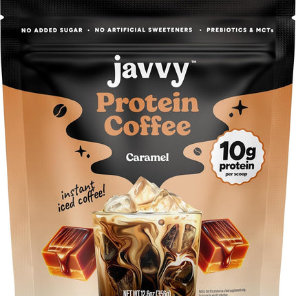 Caramel Protein Iced Coffee with Whey Protein