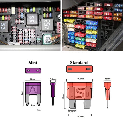 DriveForge ForjaRuta 140 Pcs Fuses Automotive Kit - Blade Auto Fuse Assortment Standard and Mini — Auto & Moto