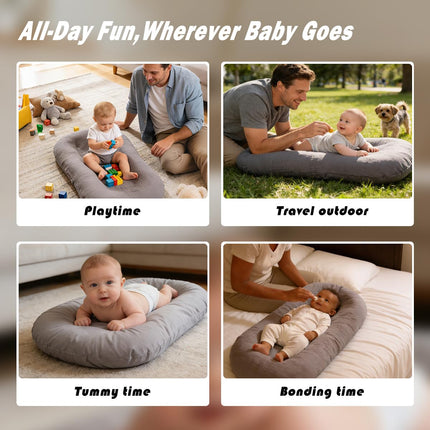 Infant Support Cushion with Muslin Cover - White