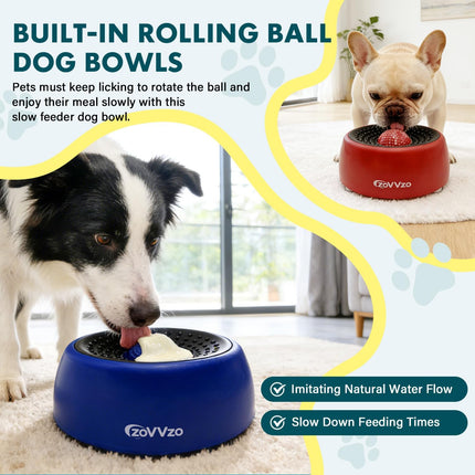 PawHaven RefugioPata Rolling Ball Dog Lick Bowl, Slow Feeder Dog Bowls, Non-Slip Design — Pet Supplies