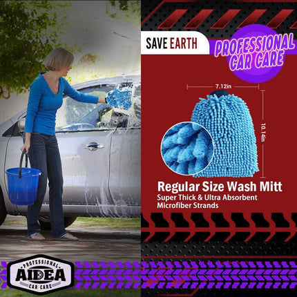 Scratch-Free Chenille Microfiber Car Wash Mitt