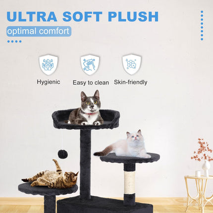 54-Inch Dark Gray Multi-Level Cat Tree Tower