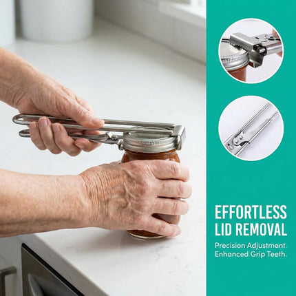 Stainless steel multi-function jar opener effortless grip for arthritic hands