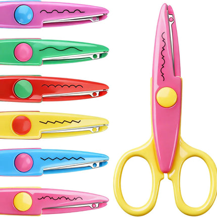 6pcs Craft Scissors, Decorative Edge for Scrapbook & School