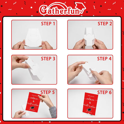 50 Graduation Wish & Advice Cards for Class of 2026 - Red and Black