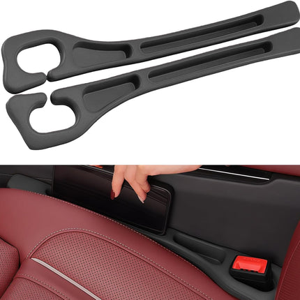 2-Piece Black Car Seat Gap Filler Organizer