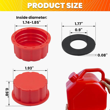4 PCS Universal Gas Can Cap Replacement - Coarse Thread Fuel Tank Lid