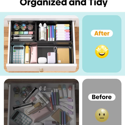 10 Pack Large Size Plastic Drawer Organi - in use