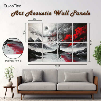 Scarlet Tree Decorative Acoustic Foam Wall Panel, 48 x 32 in