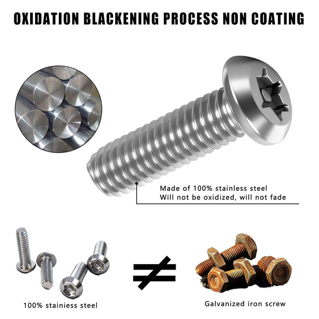 3rd-Gen Upgraded Anti-Theft License Plate Screws Kit, Stainless Steel M6 Fasteners with Caps