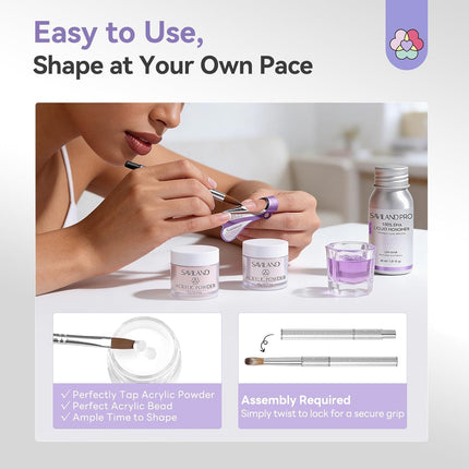 SourceToHome FuenteACasa SAVILAND Acrylic Nail Kit for Beginners: Clear Pink Nude Acrylic Powder — Home & Lifestyle