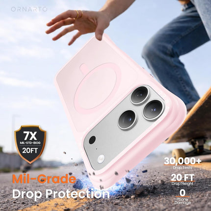 Magnetic Slim Case for 17 Pro Max 6.9-Inch, Chalk Pink