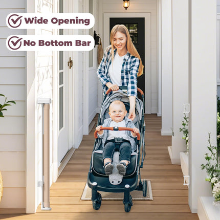 PawHaven RefugioPata Retractable Baby Gate for Stairs, 55" Wide Mesh Dog Gate Indoor — Pet Supplies