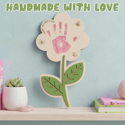 DIY Kids Handprint Wooden Rose Bouquet Keepsake Craft
