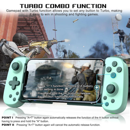 Wireless Mobile Gaming Controller with Phone Case Support