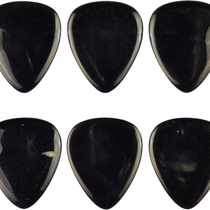 Black Obsidian Volcanic Glass Guitar or Bass Picks, 3.0 mm Ultra Heavy Gauge, 351 Shape, 3 Pack