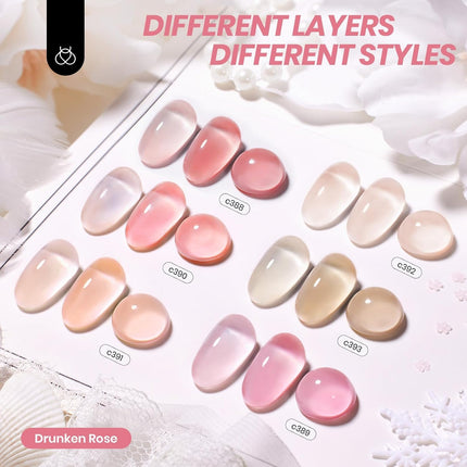 Nude Gel Nail Polish Set - 6 Sheer Neutral Colors