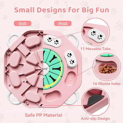 Pink Level-1 Dog Puzzle Treat Dispenser for Small and Medium Dogs