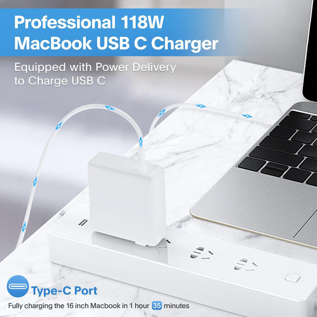 118W USB-C Fast Charger with Charge Cable