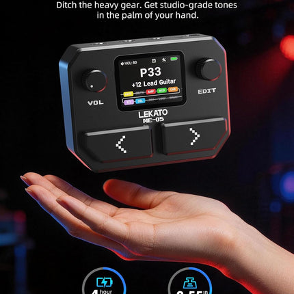 Multi Effects Guitar Pedal with Amp Models, Cab Sims, Looper, Drum Rhythms, NAM/IR Support, USB Audio Interface and OTG Function, Black