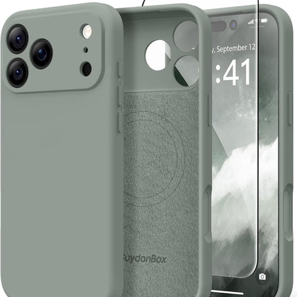 Calke Green Magnetic Silicone Case for 17 Pro Max 6.9-Inch Phone