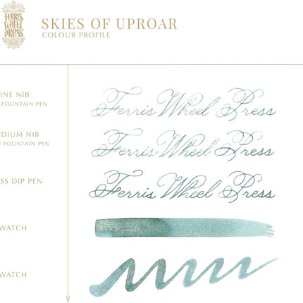 Skies of Uproar Sky Blue Champagne Shimmer Fountain Pen Ink, 20ml