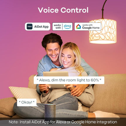 Smart Color Changing LED Light Bulbs, A19 E26, 4-Pack