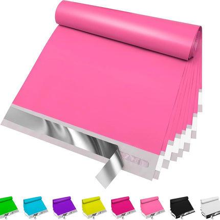 Pink Poly Mailers 10x13 Inch, 100 Count Self-Seal Shipping Bags