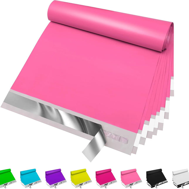 Pink Poly Mailers 10x13 Inch, 100 Count Self-Seal Shipping Bags
