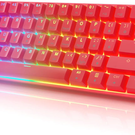 61-Key Mechanical Gaming Keyboard with RGB Backlighting - White, Optical Brown