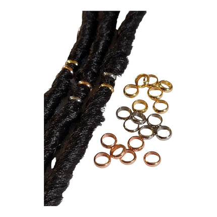 10 Gold Stainless Steel Hair Beads for Locs, Braids and Twists - 3mm