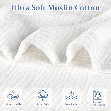 Muslin Baby Lounger Cover Soft Organic Cotton Slipcover Fits Newborn Lounger for Baby Boys and Girls (White)