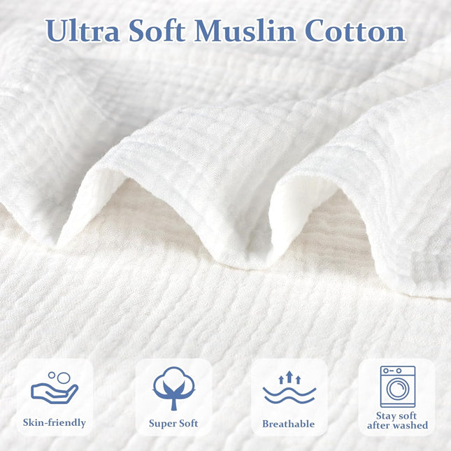 Muslin Baby Lounger Cover Soft Organic Cotton Slipcover Fits Newborn Lounger for Baby Boys and Girls (White)